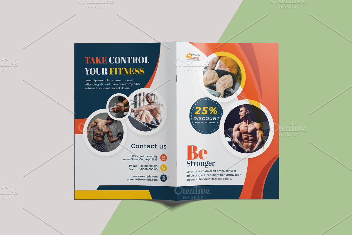 Gym & Fitness Bifold Brochure, a Brochure Template by Cristal Pioneer (Photo 2 of 4)
