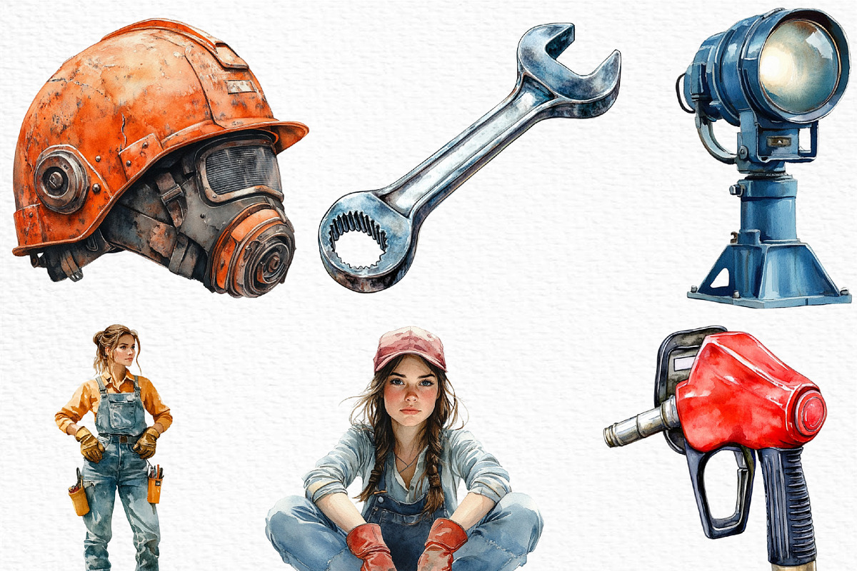 Car Mechanic Clipart, an Illustration by Craft Nest (Photo 2 of 6)