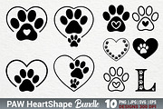 Paw Heart Shape SVG PNG Bundle, a Photo by Actual Pixel (Thumbnail 1 of 3)