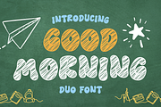 Good Morning is a retro groovy font, a Handwritten Font by Brown Cupple (Thumbnail 1 of 8)