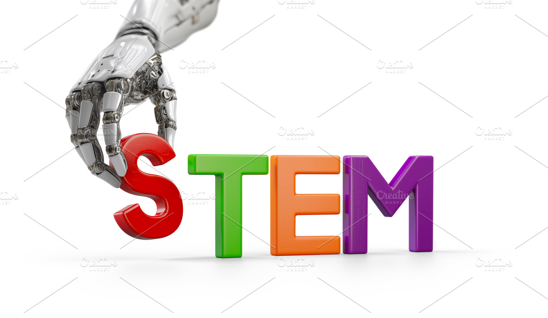 Robotic Hand with Plastic Letters, a School & Education Photo by Andy Dean Photography