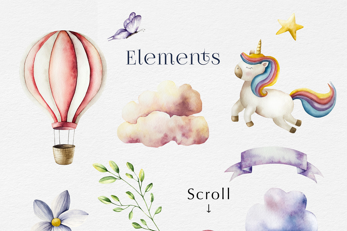 Fairy tale watercolor clip art, an Illustration by Navenzeles (Photo 12 of 12)