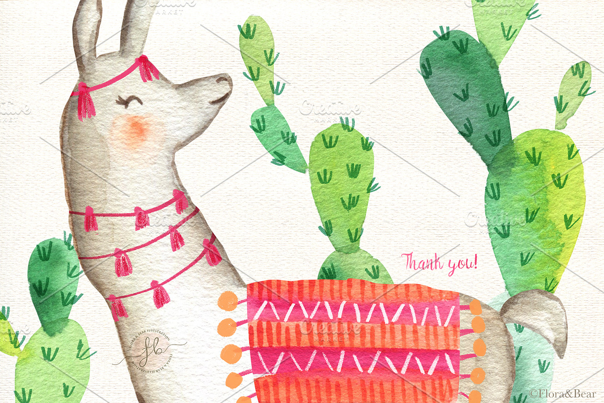 Summer Llamas, an Animal Illustration by Flora+Bear (Photo 6 of 6)