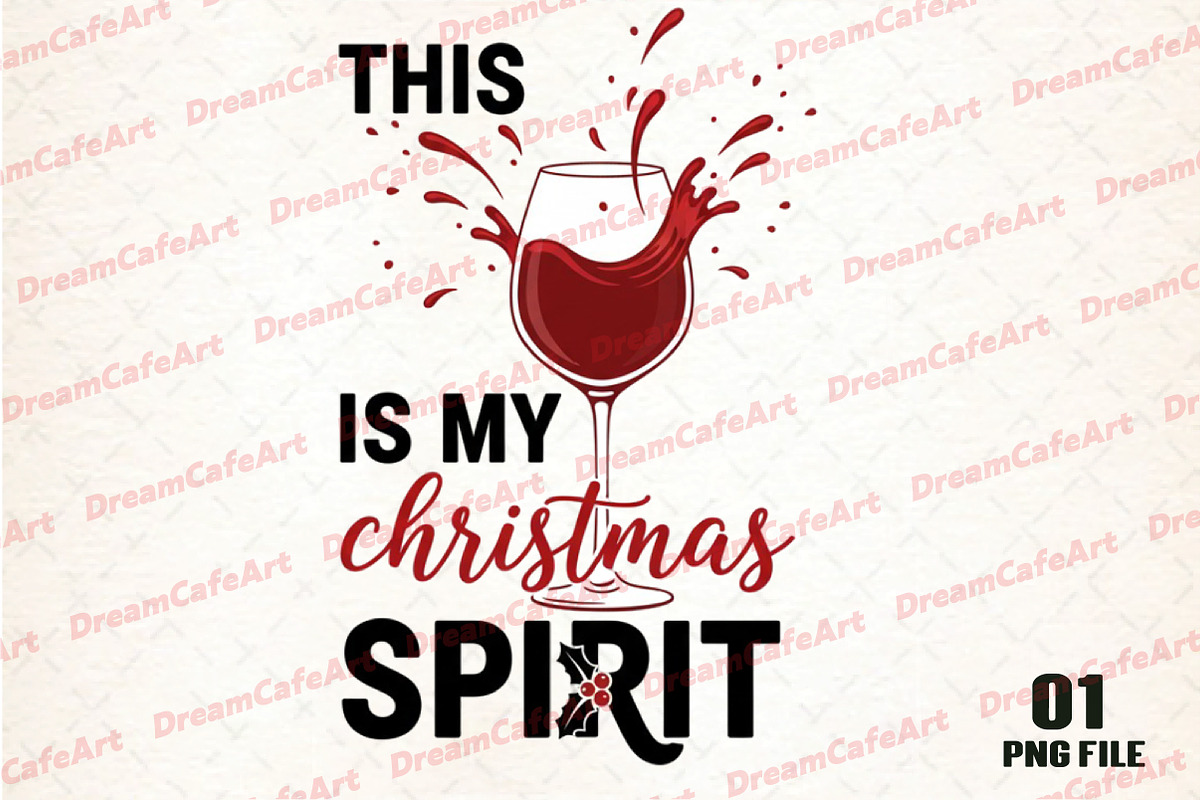 Christmas Wine Glasses PNG, an Illustration by DreamCafeArt (Photo 1 of 4)