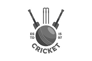 minimal vector cricket sports logo, a Branding & Logo Template by Pyruos ID