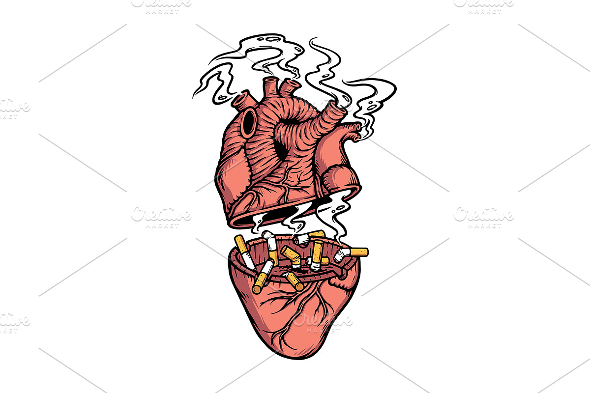 heart and lots of cigarettes, a Person Illustration by gunaonedesign (Photo 1 of 4)