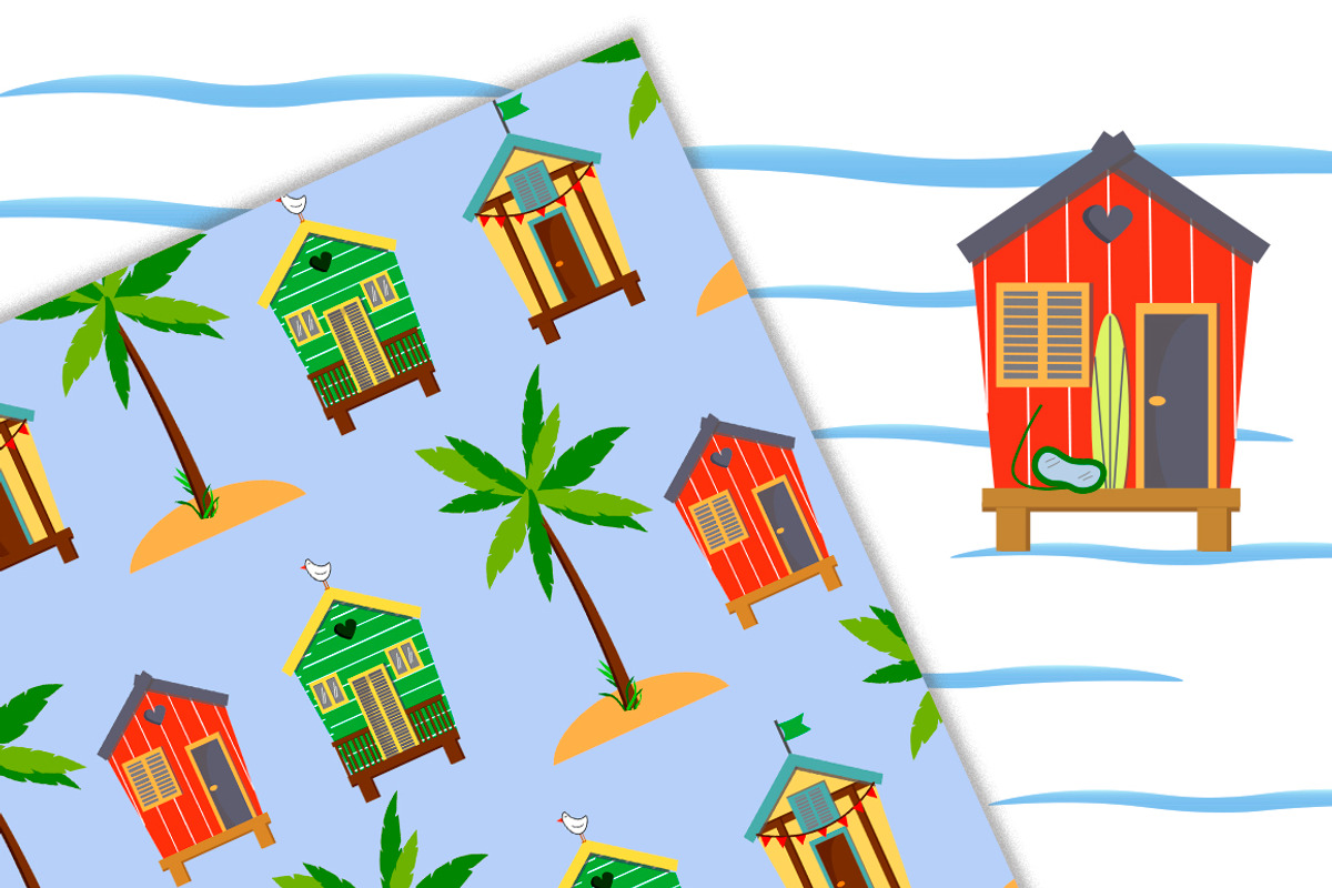 Beach houses set., an Illustration by irina_kutuzova (Photo 6 of 8)