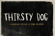 Display font Thirsty Dog, a Font by Itsmesimon (Thumbnail 1 of 6)