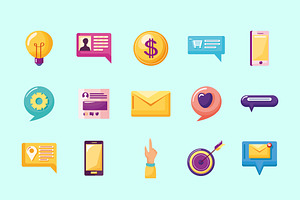 Social Media Marketing Icon Set, a Templates & Theme by studiogstock