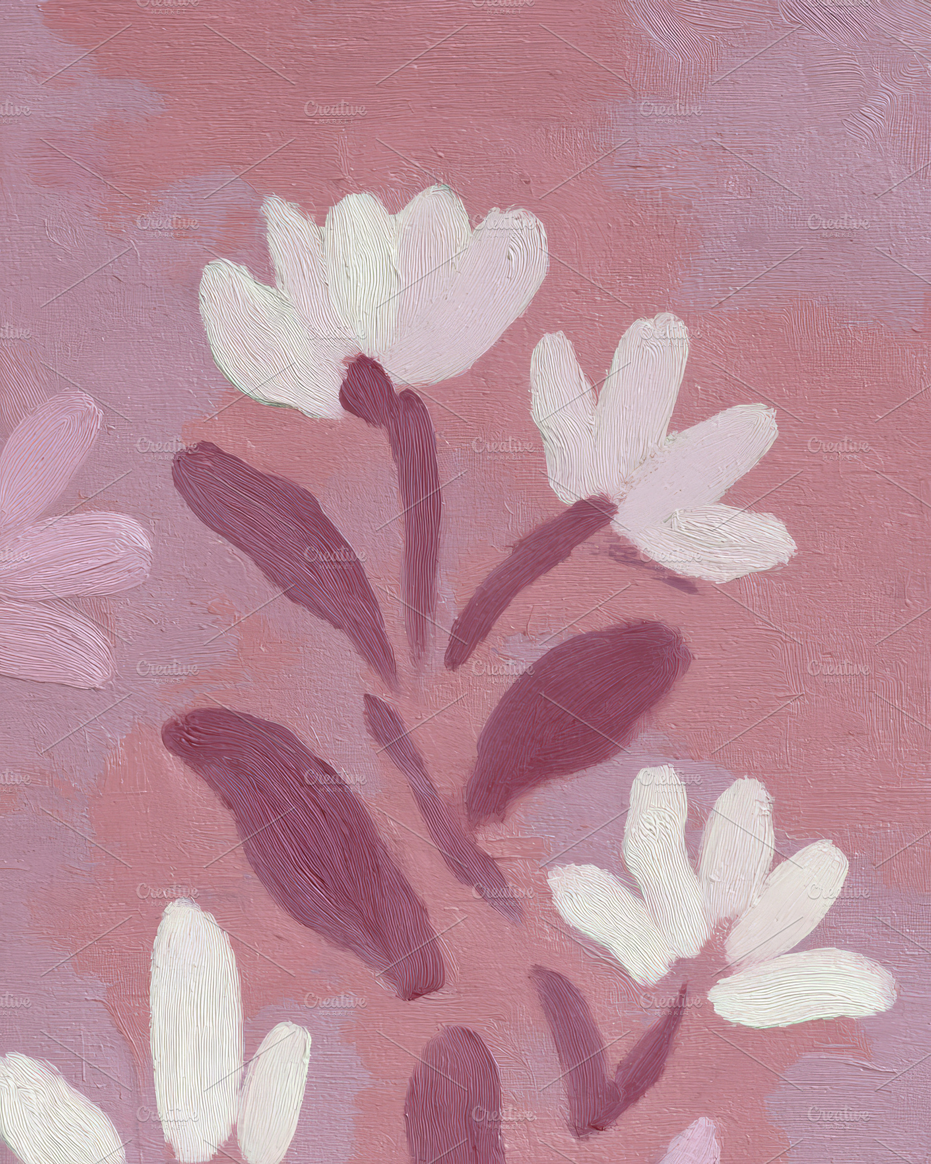 Soft Floral Harmony Painting, an Abstract Photo by Hamza067