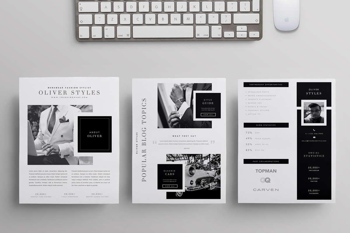 Media/Press Kit | 3 Pages, a Stationery Template by Blogger Kit Co. (Photo 1 of 6)