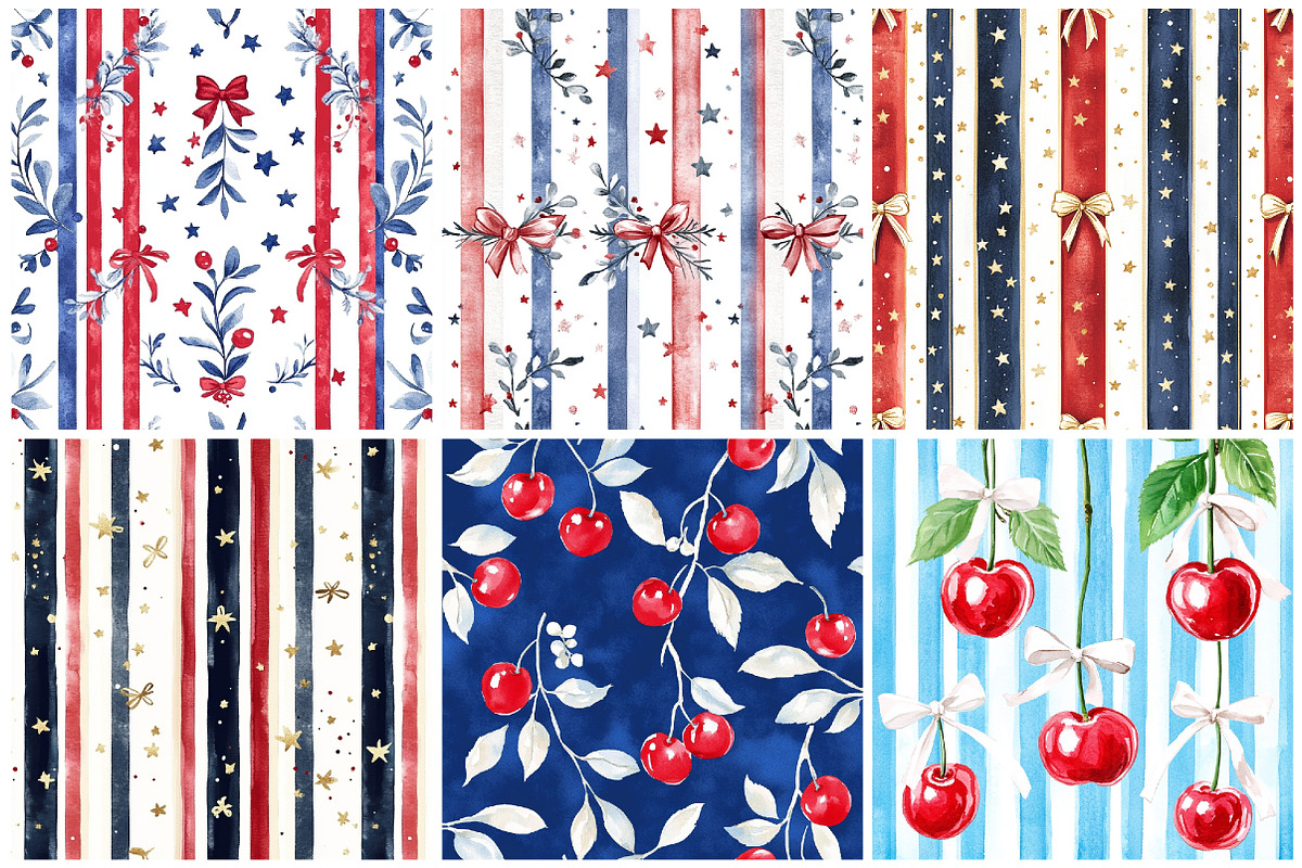 4th of July Patriotic Pattern Bundle, a Pattern Graphic by CitraGraphics (Photo 3 of 7)