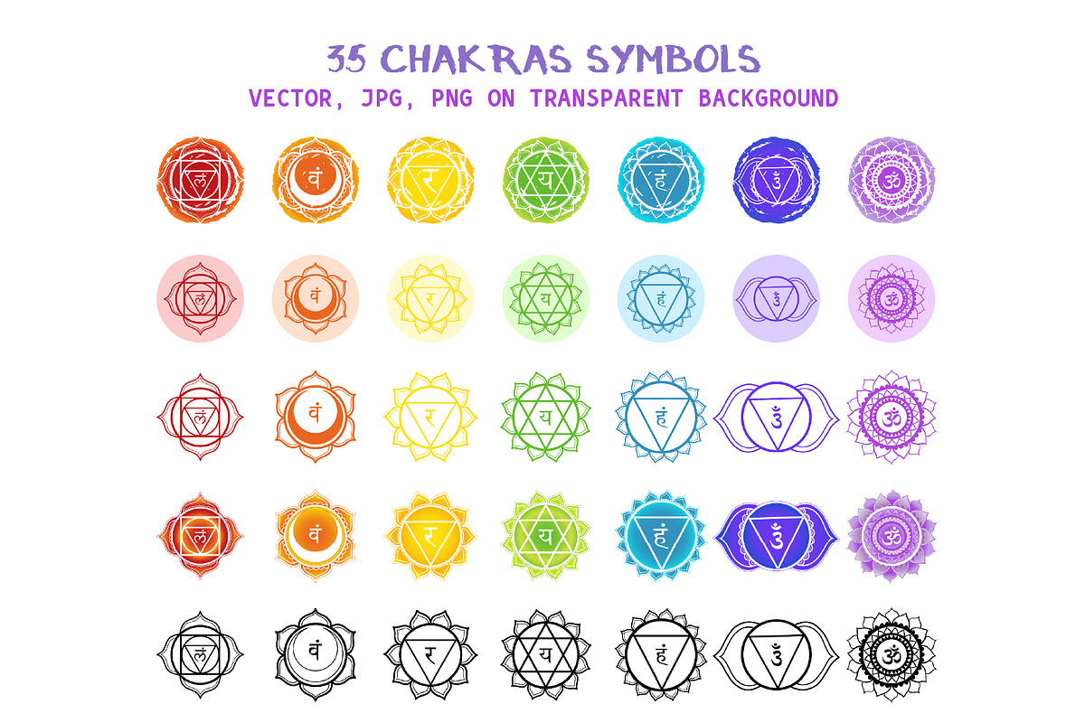 Chakras Infographic Set, an Education Illustration by Zim Varezhkin (Photo 2 of 7)