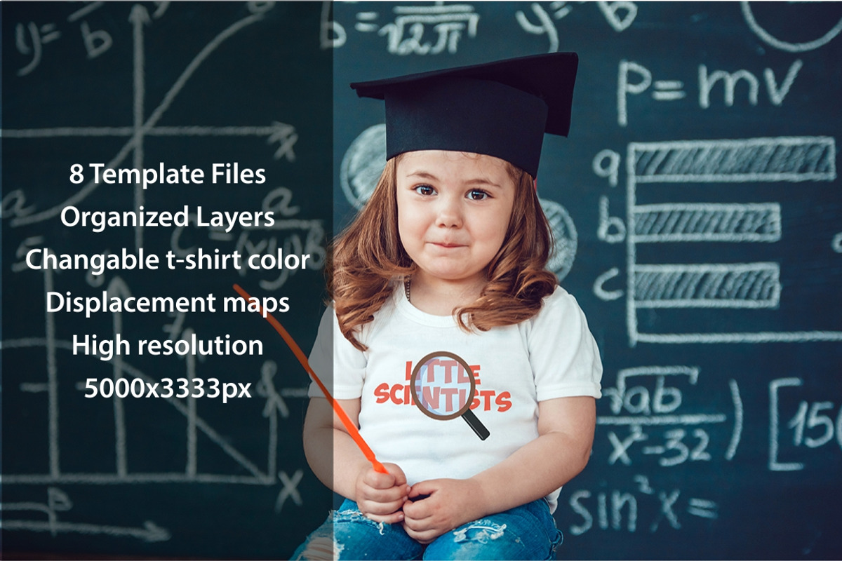 Little Scientists T-Shirt Mock-Up, a Shirt Mockup by Freeman Studio (Photo 4 of 11)