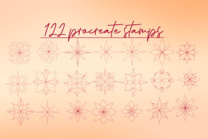 120 Procreate Fine Line Ornaments