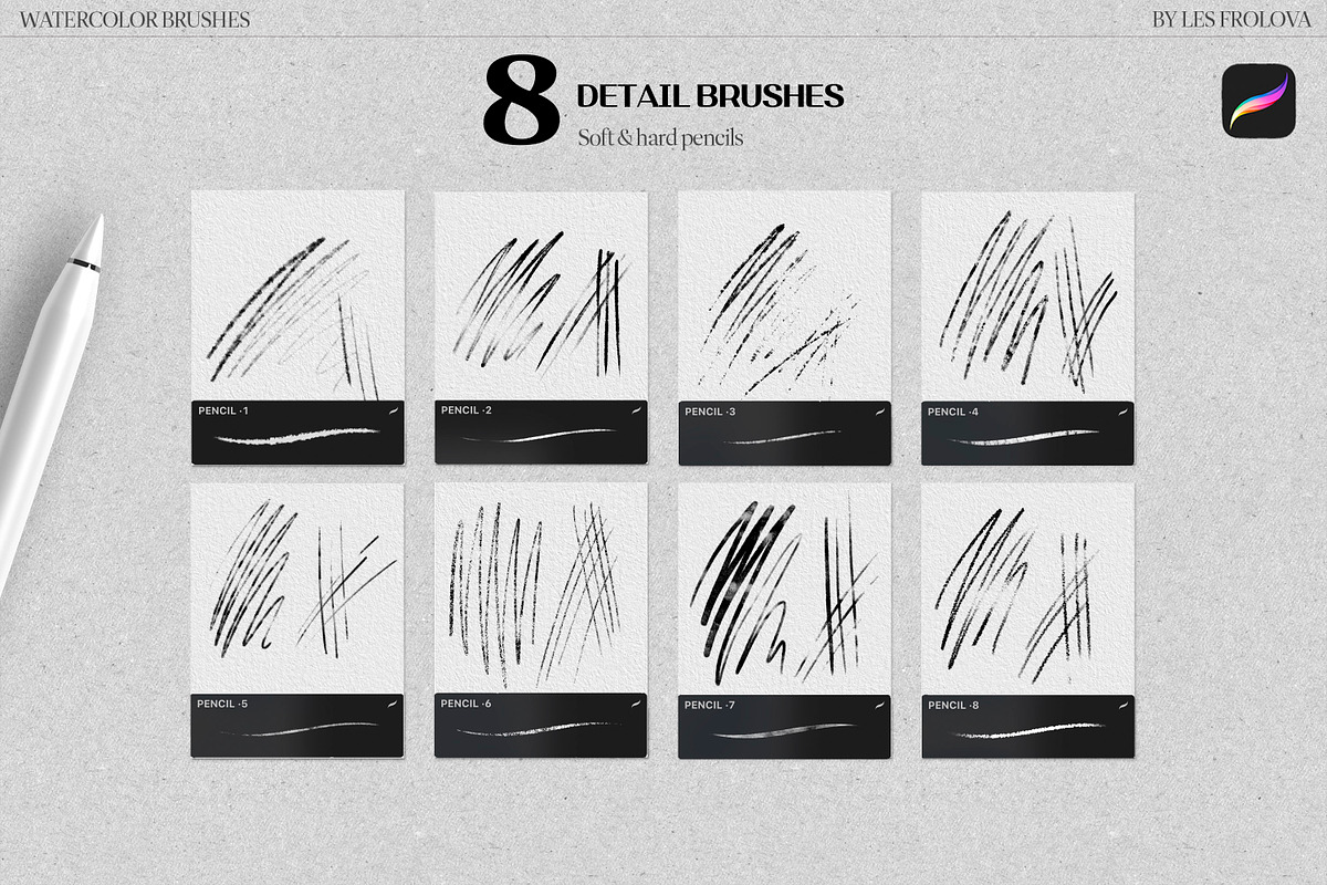 BUNDLE Watercolor Procreate Brushes, a Brush Add-On by Les Frolova (Photo 6 of 17)