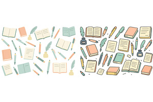 Colorful stationery and writing, an Education Illustration by ZinetroN