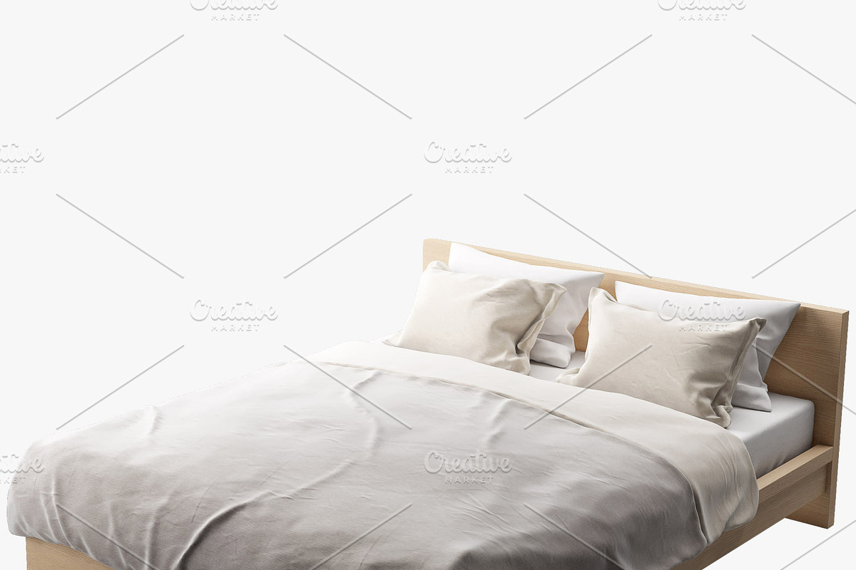 Double bed 3d model, a Furniture 3D Model by 3dmitruk (Photo 1 of 8)