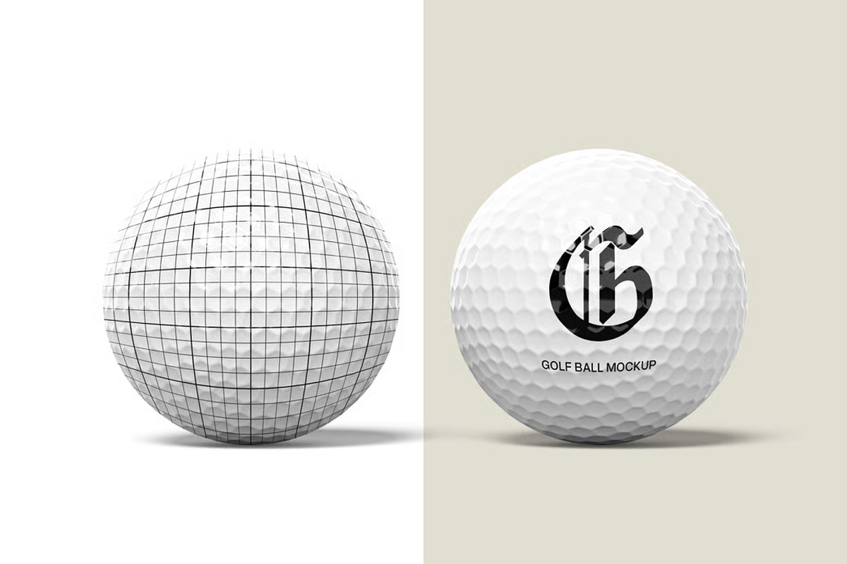 Golf Ball Mockup 2 Views, a Mockup by graphicsauce (Photo 3 of 4)