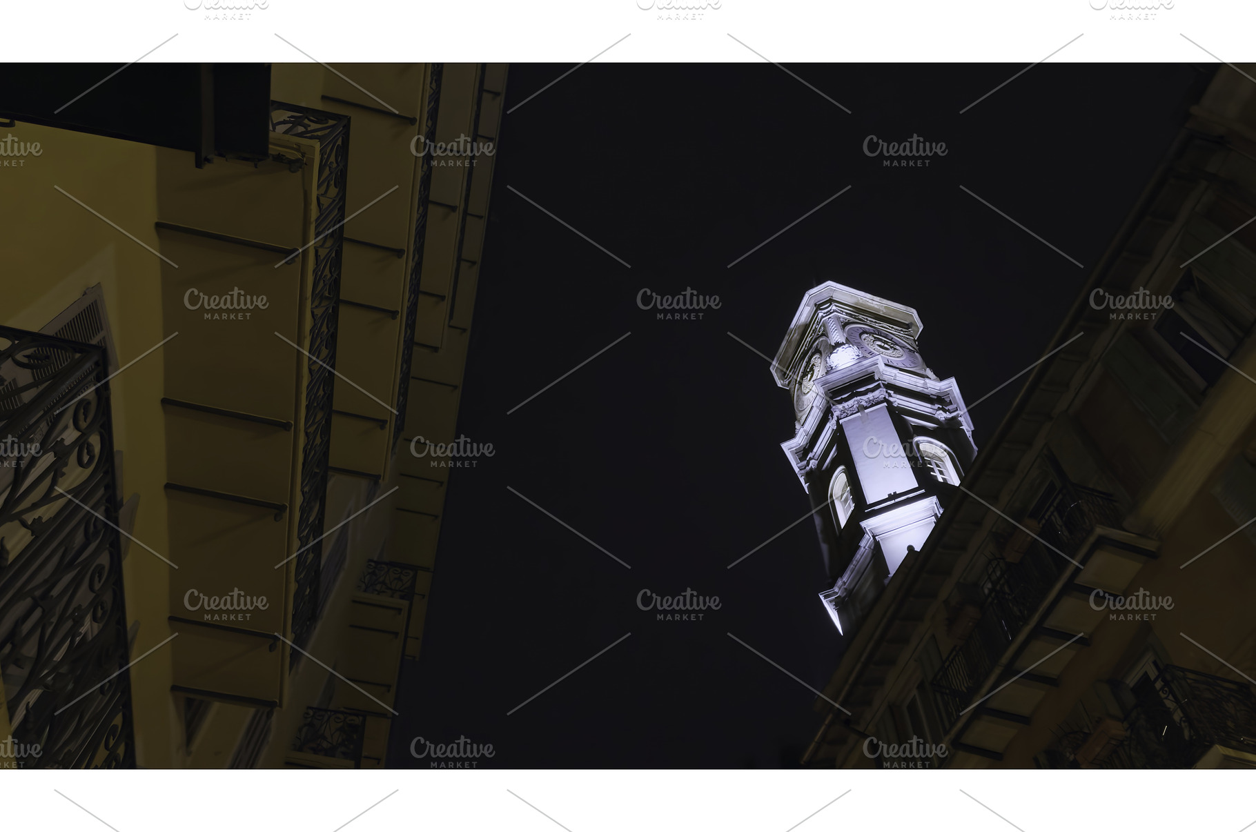 Majestic illuminated bell tower, an Architecture Photo by Media Whale Stock