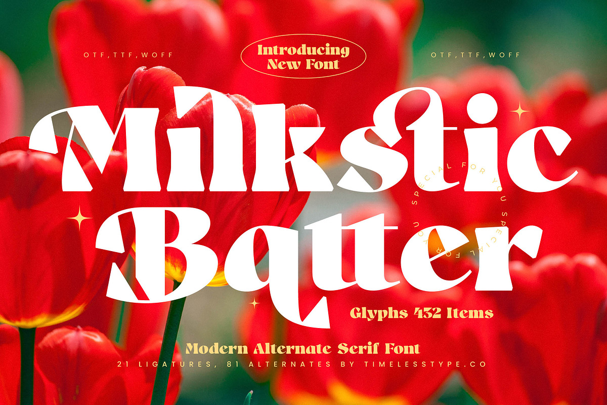 Milkstic Batter Modern Serif, a Serif Font by timelesstype.co (Photo 1 of 20)