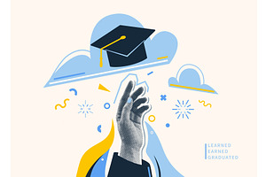 Graduate vector illustration, an Education Illustration by Zaie