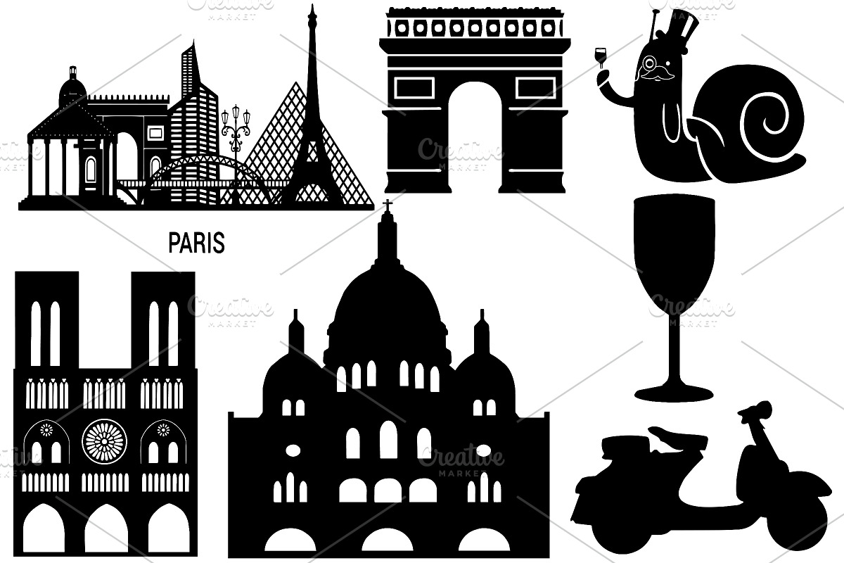 Paris/French Silhouette AI EPS PNG, a Food Illustration by FrankiesDaughtersDesign (Photo 5 of 7)