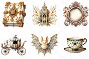 Ivory Gothic Halloween Clipart, an Illustration by DreamPrint404 (Thumbnail 2 of 6)
