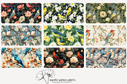 80 vintage birds seamless pattern, a Pattern Graphic by Poppy Lane Studio (Thumbnail 6 of 11)
