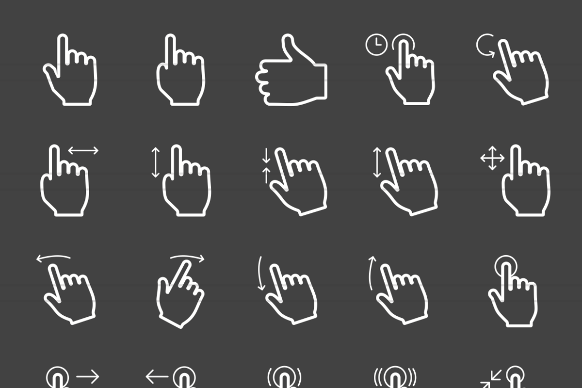 50 Touch Gesture Line Inverted Icons preview 2