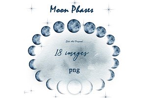 Moon Phases Cosmic Lunar Clip Art