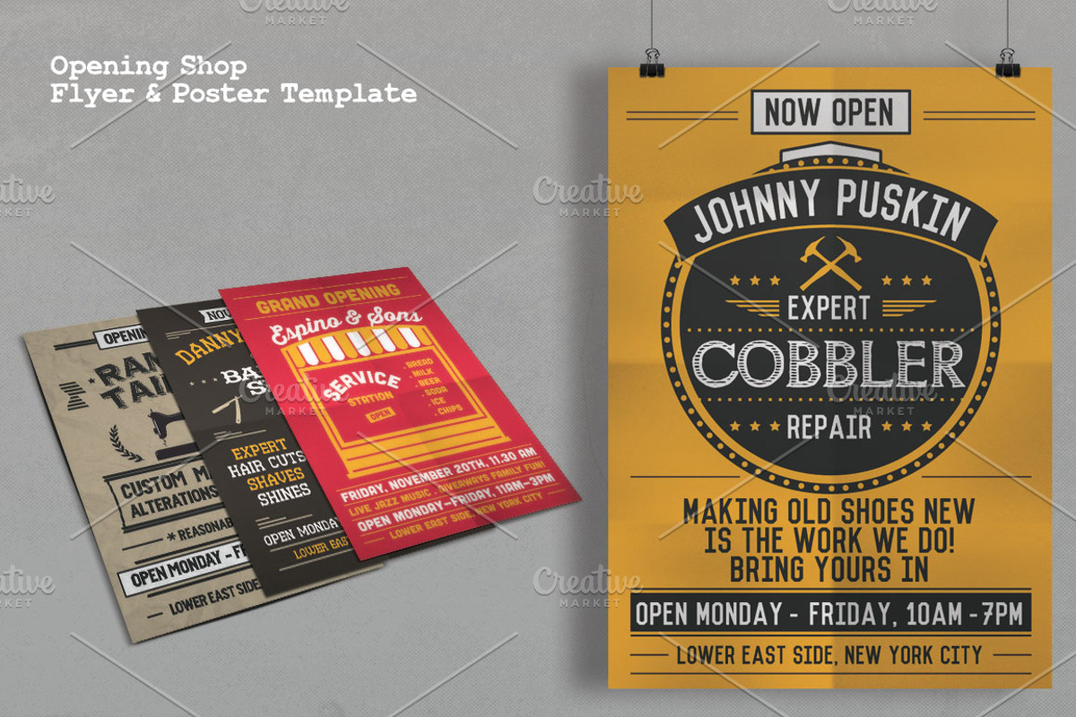 Opening Shop Flyer & Poster Template, a Flyer Template by The Design For Co. (Photo 3 of 5)