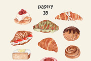 Pastry Cafe Croissant Breakfast, a Food Illustration by Catch the Dream Art (Thumbnail 5 of 8)