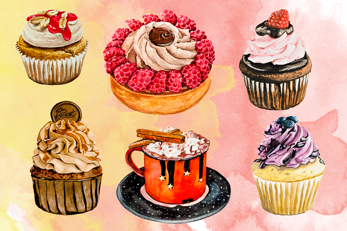 Desserts Watercolor, a Food Illustration by Marge Art (Photo 2 of 2)