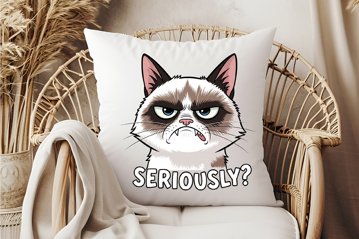 Funny Cat Seriously PNG, an Illustration by DreamCafeArt (Photo 6 of 6)