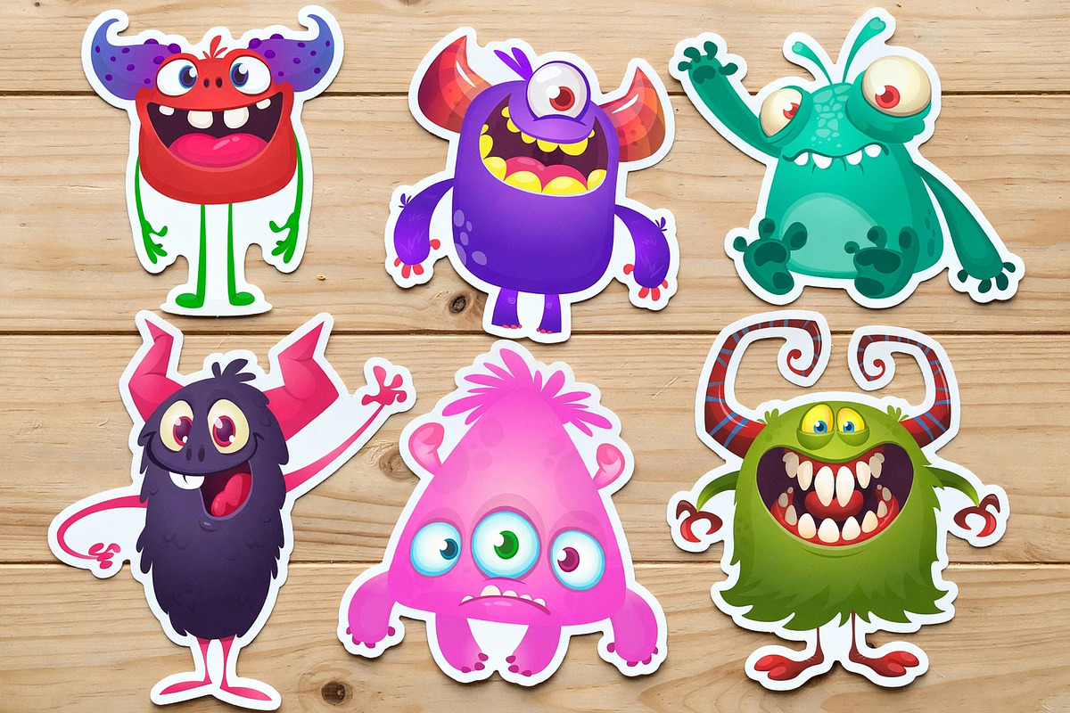 Starry Snugglers - 6 Cute Monsters, a Decorative Illustration by D R A W K M A N (Photo 7 of 9)