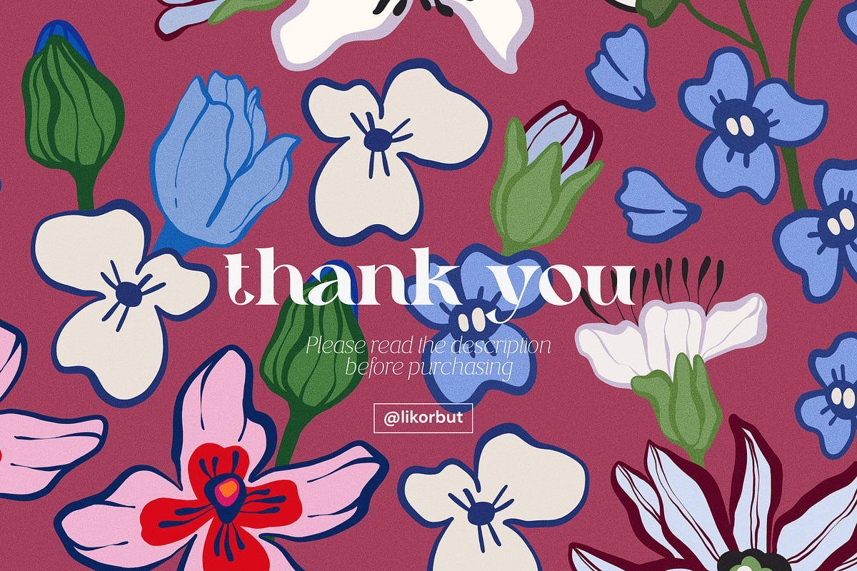 Bold Folk Naive Dark Floral Pattern, a Pattern Graphic by likorbut (Photo 11 of 14)
