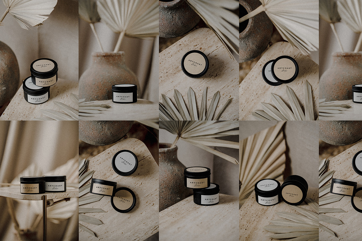 20 Boho Candle Jar Mockups, a Packaging Mockup by Artcoast Std. (Photo 9 of 11)