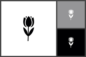 tulip Flower Silhouette Icon, a Solid Icon by quadrazo