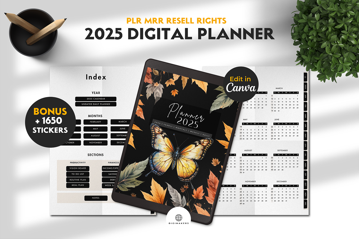 Digital Planner 2025, a Social Media Template by Nina Shaw (Photo 1 of 11)