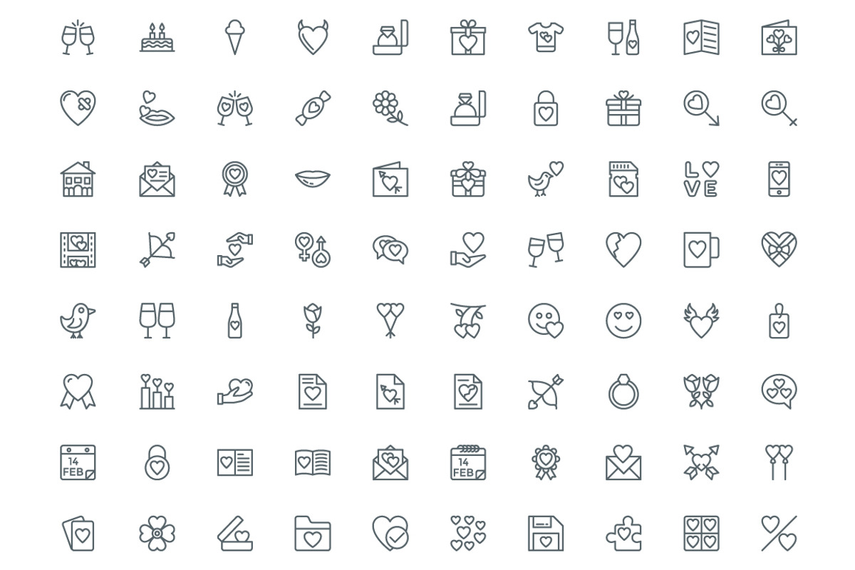 450 Love and Wedding Line Icons, an Outline Icon by Vectors Market (Photo 4 of 6)