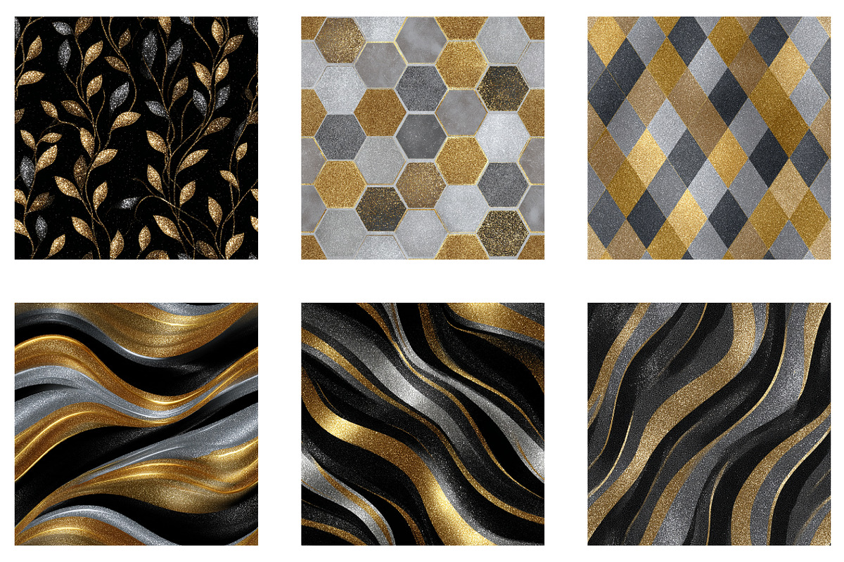 Silver and Gold Glitter Pattern, a Pattern Graphic by CreationArt (Photo 2 of 7)