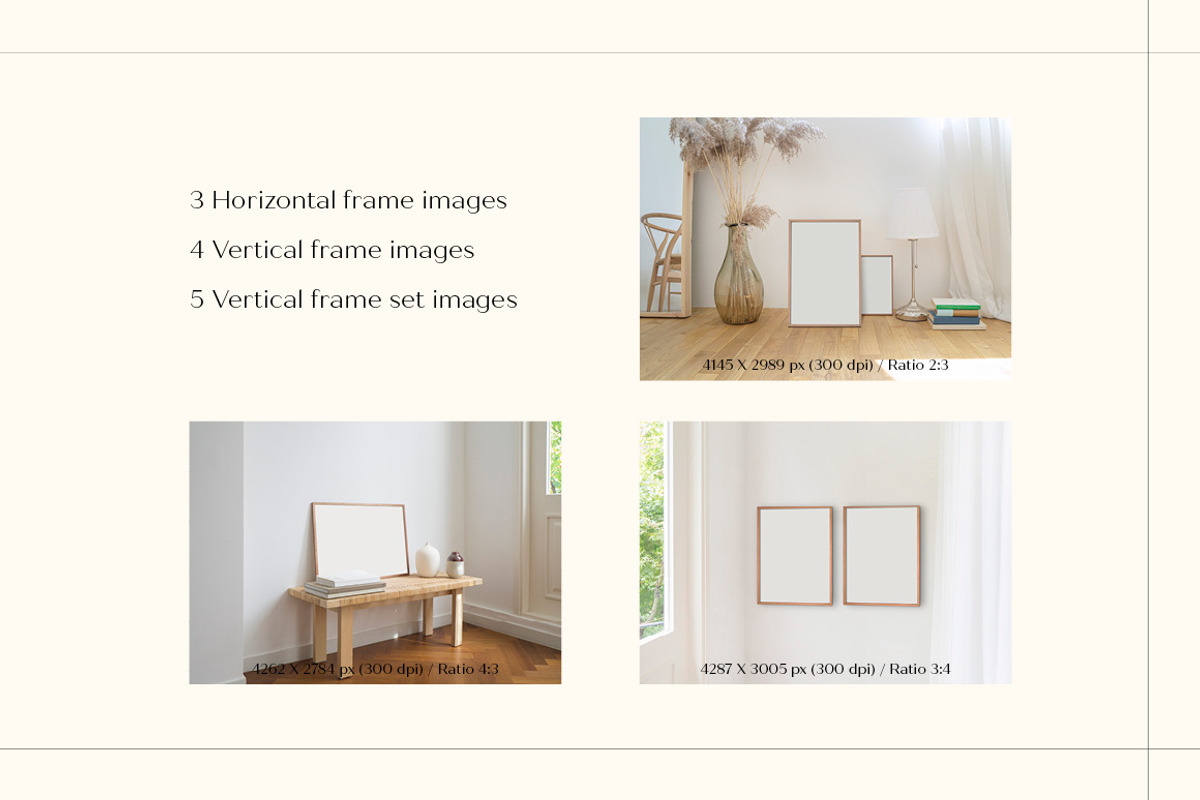 Minimalist Frame Mockup Bundle, a Print Template by LOPEstudio (Photo 4 of 9)