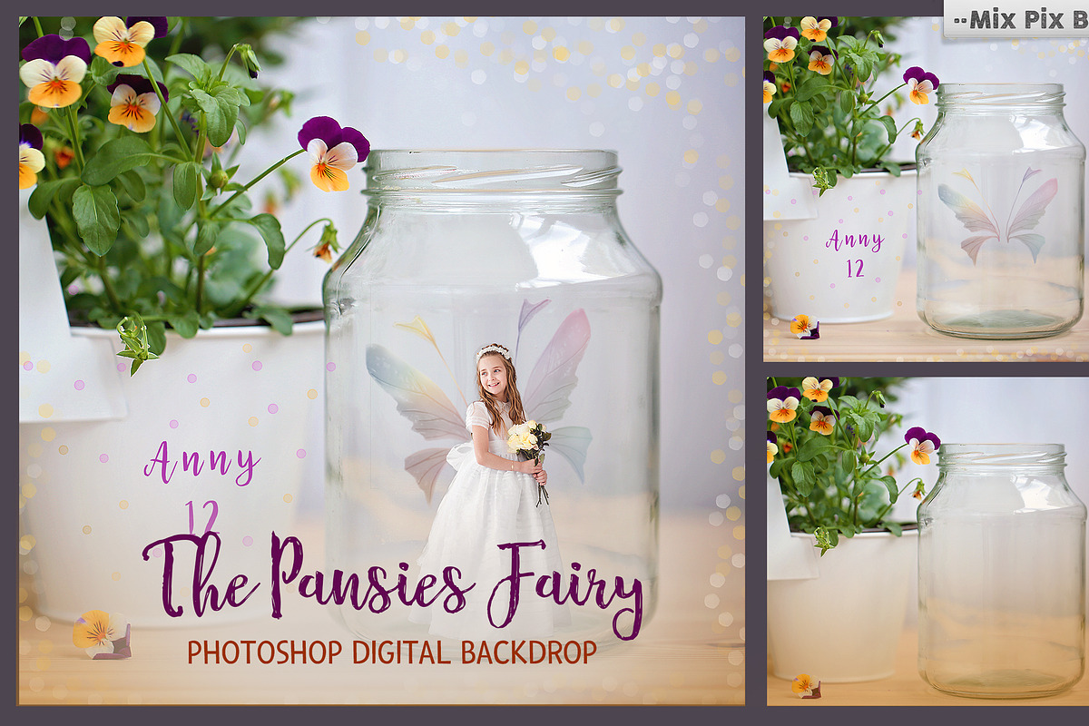 Pansies Fairy Backdrop