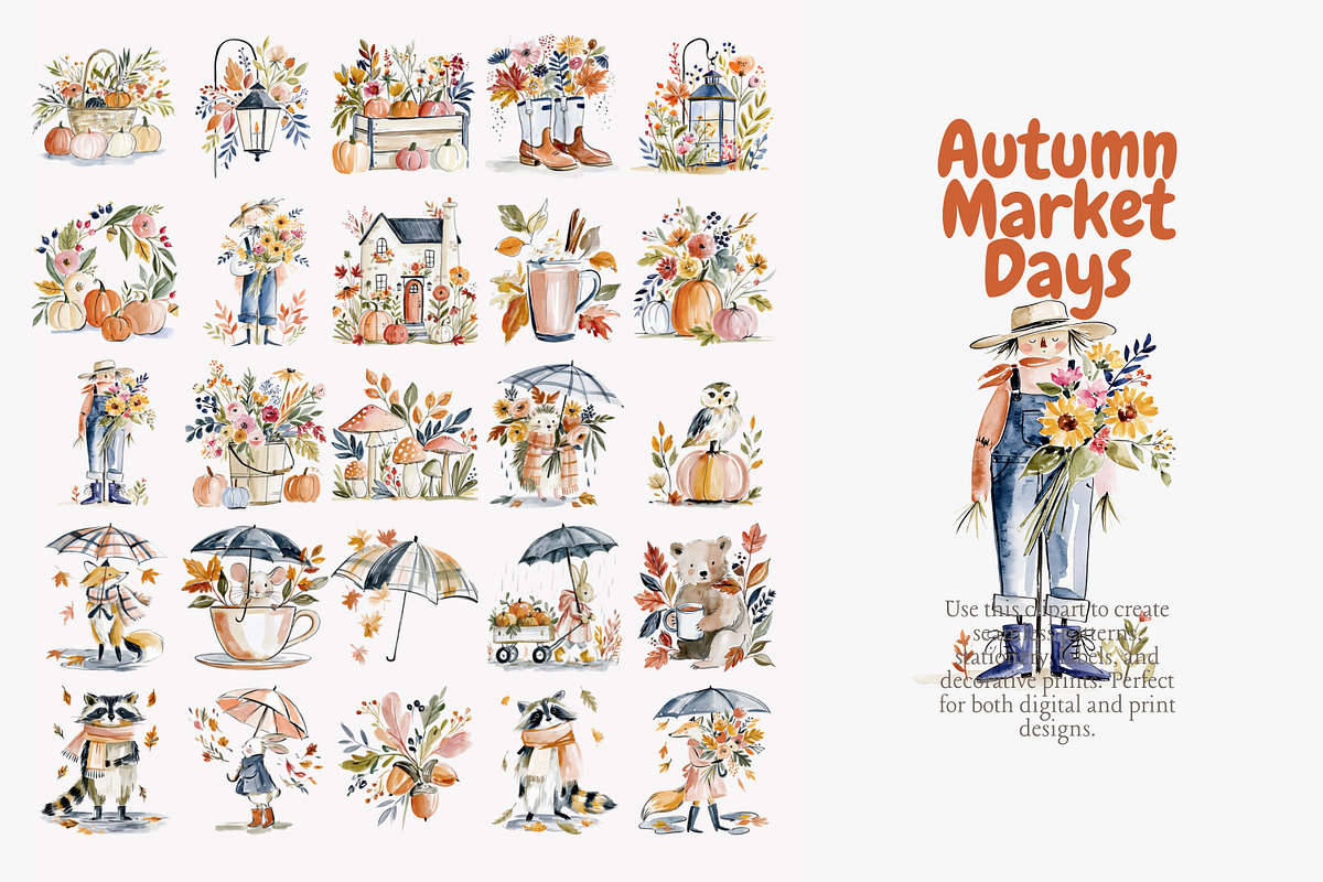 autumn harvest clipart set, a Decorative Illustration by Patishop Art (Photo 7 of 10)