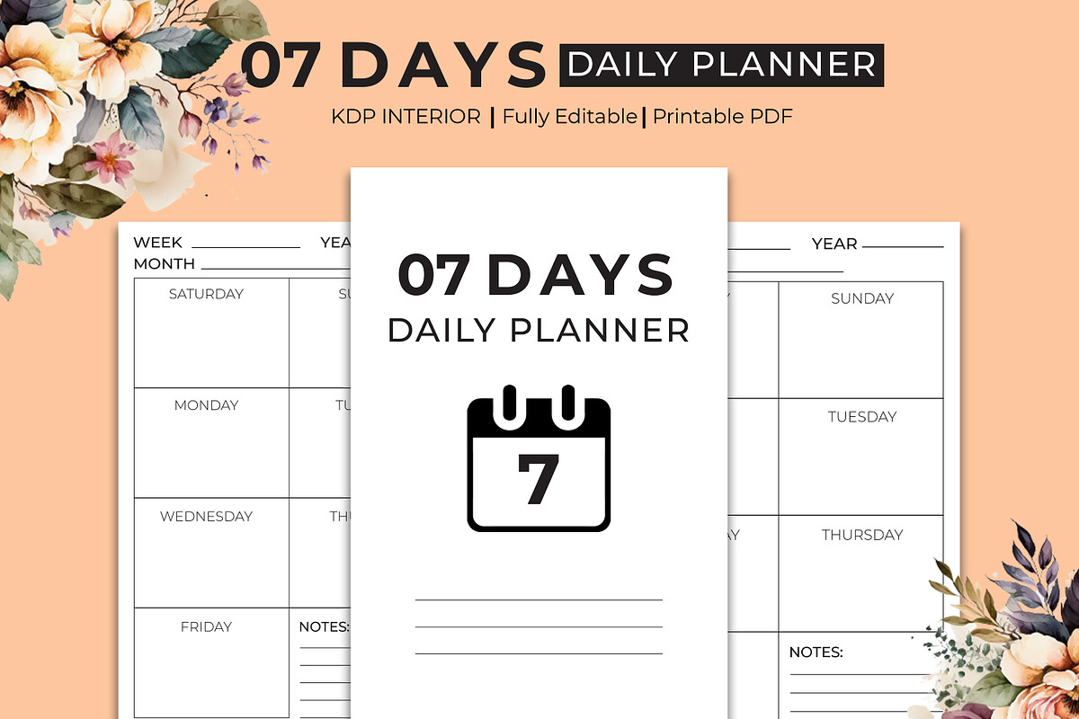 07 Days Daily Planner, a Stationery Template by Hurairagraphics (Photo 1 of 4)