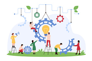 Teamwork Gear Concept Vector, an Illustration by Flashvector