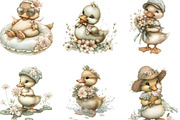 Whimsical Summer Duck Clipart, an Illustration by Designking (Thumbnail 2 of 5)
