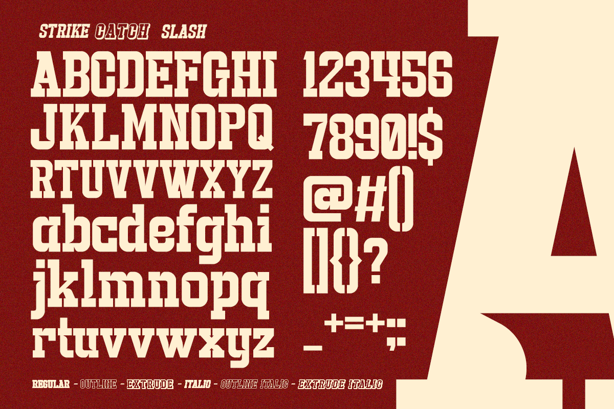 Strike Catch - Slab Sport Font, a Slab Serif Font by RagamKata (Photo 10 of 12)