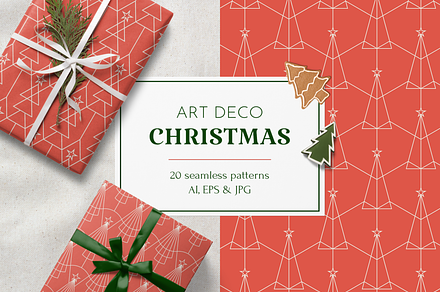 Art Deco Christmas Patterns, a Pattern Graphic by tifftuff